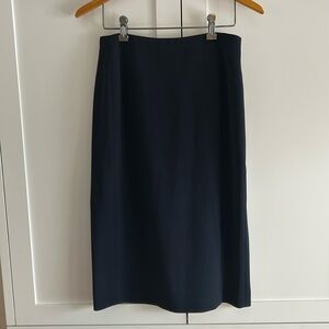 Sloan Pencil Navy Blue Back Zipper Slit Classic Straight Fit Sz 6